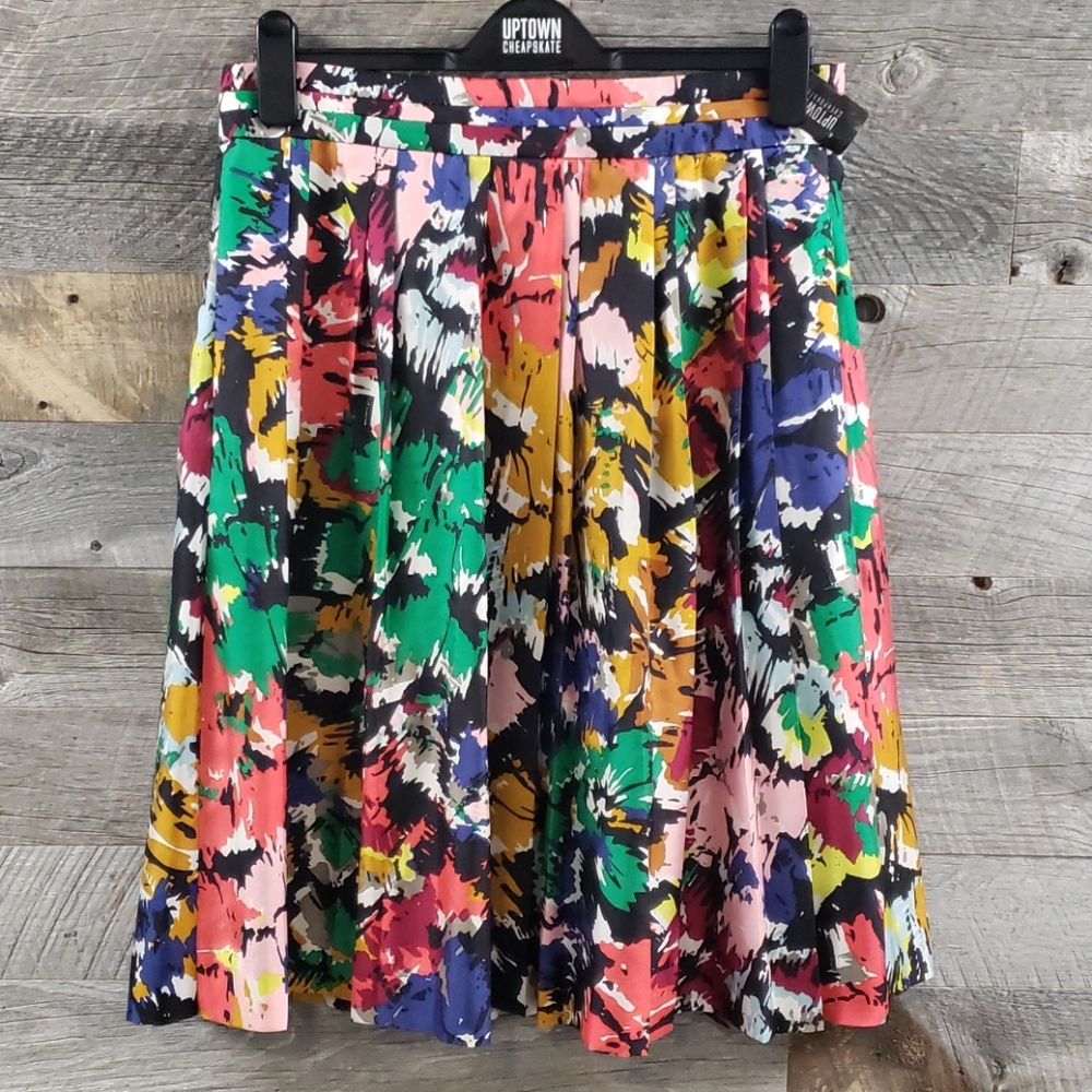 J. Crew pleated abstract skirt